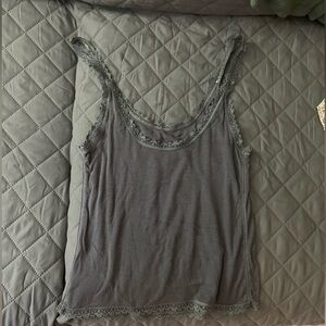 Cute and comfy plain gray tank top. Crop top.